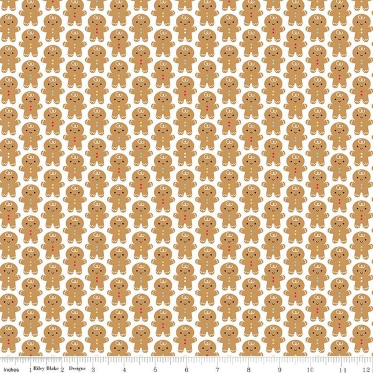 Gingerbread Men in White (c16442-white) | Gingerbread Kisses | Doodlebug Designs | Riley Blake